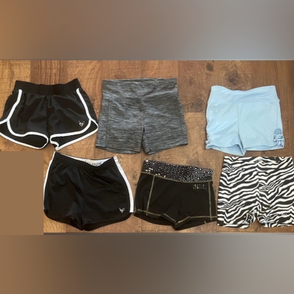 Justice shorts bundle for girls 6 pairs sz 10